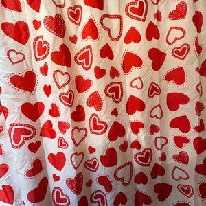 Valentine Heart Shower Curtain 72x72 Red White Love Hearts Bathroom Decor